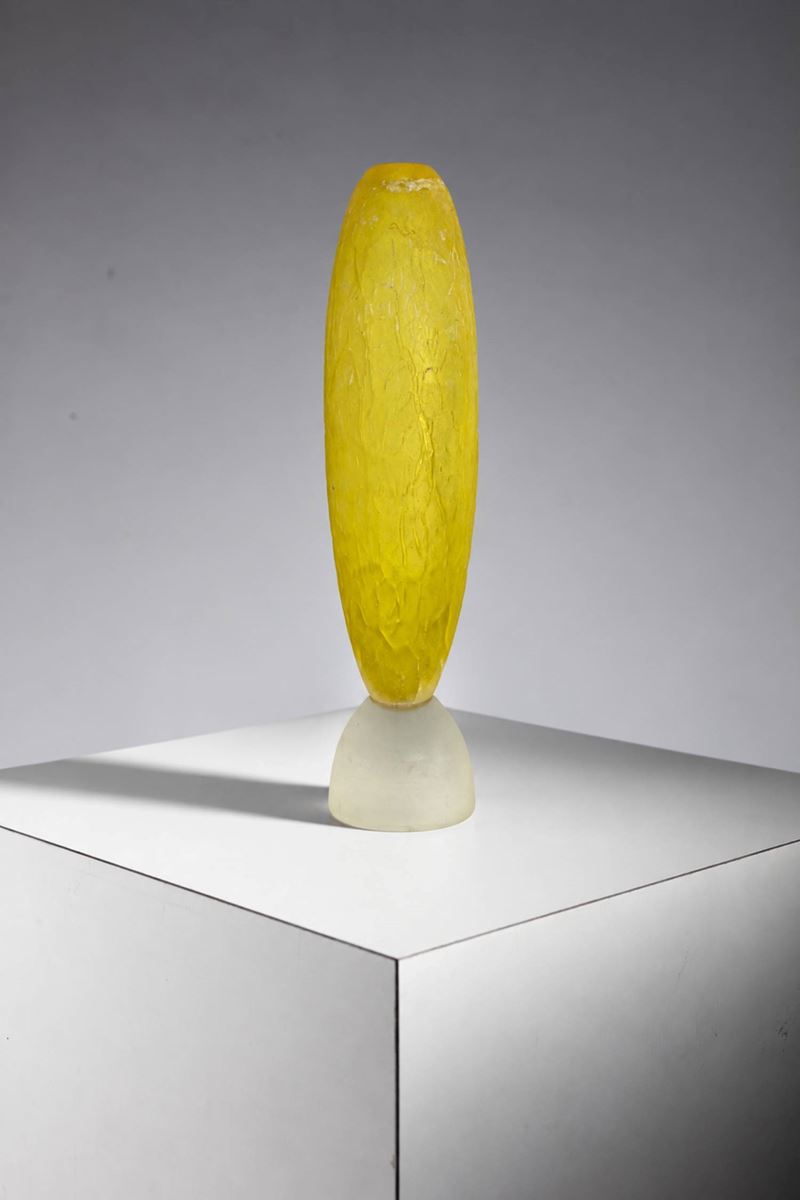 Simone Cenedese - Vaso in vetro di Murano con effetto “scavo”