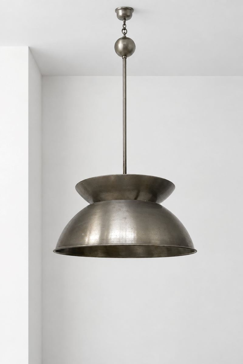 Vico Magistretti - Lampadario Cetra in metallo satinato (modello per Artemide)