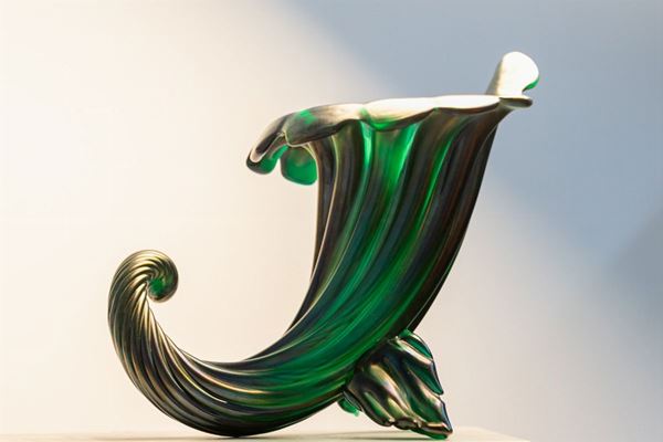 Archimede Seguso - Rare Cornucopia in Murano Glass