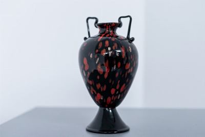 Vaso in Vetro di Murano Soffiato Nero