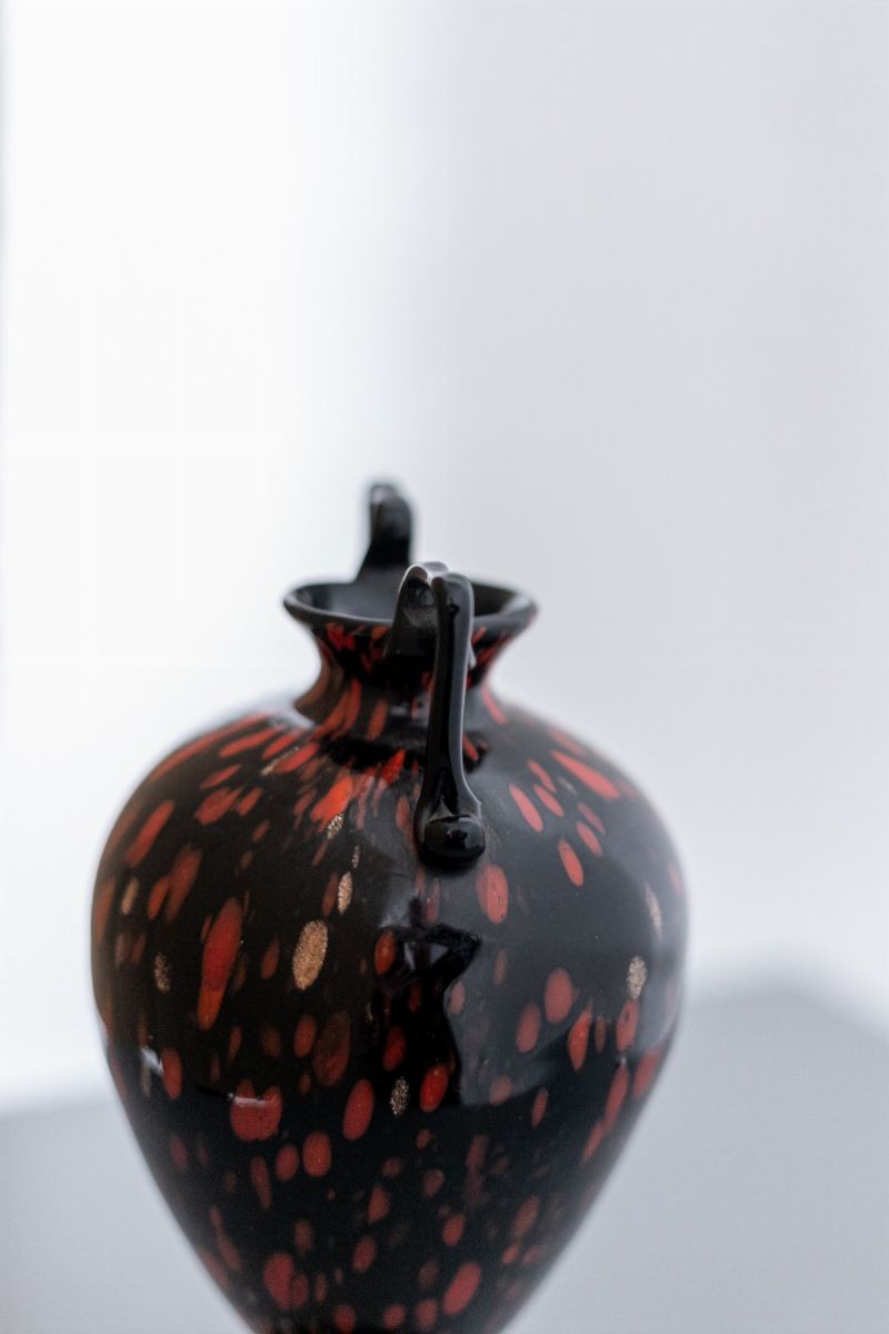 Vaso in Vetro di Murano Soffiato Nero