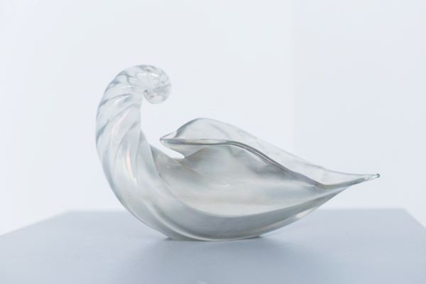 Ercole Barovier - Iridated Murano Glass Cornucopia