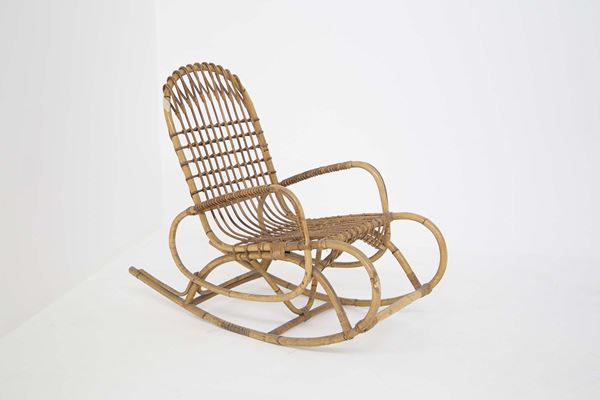 Manifattura Italiana - Vintage Italian bamboo rocking chair
