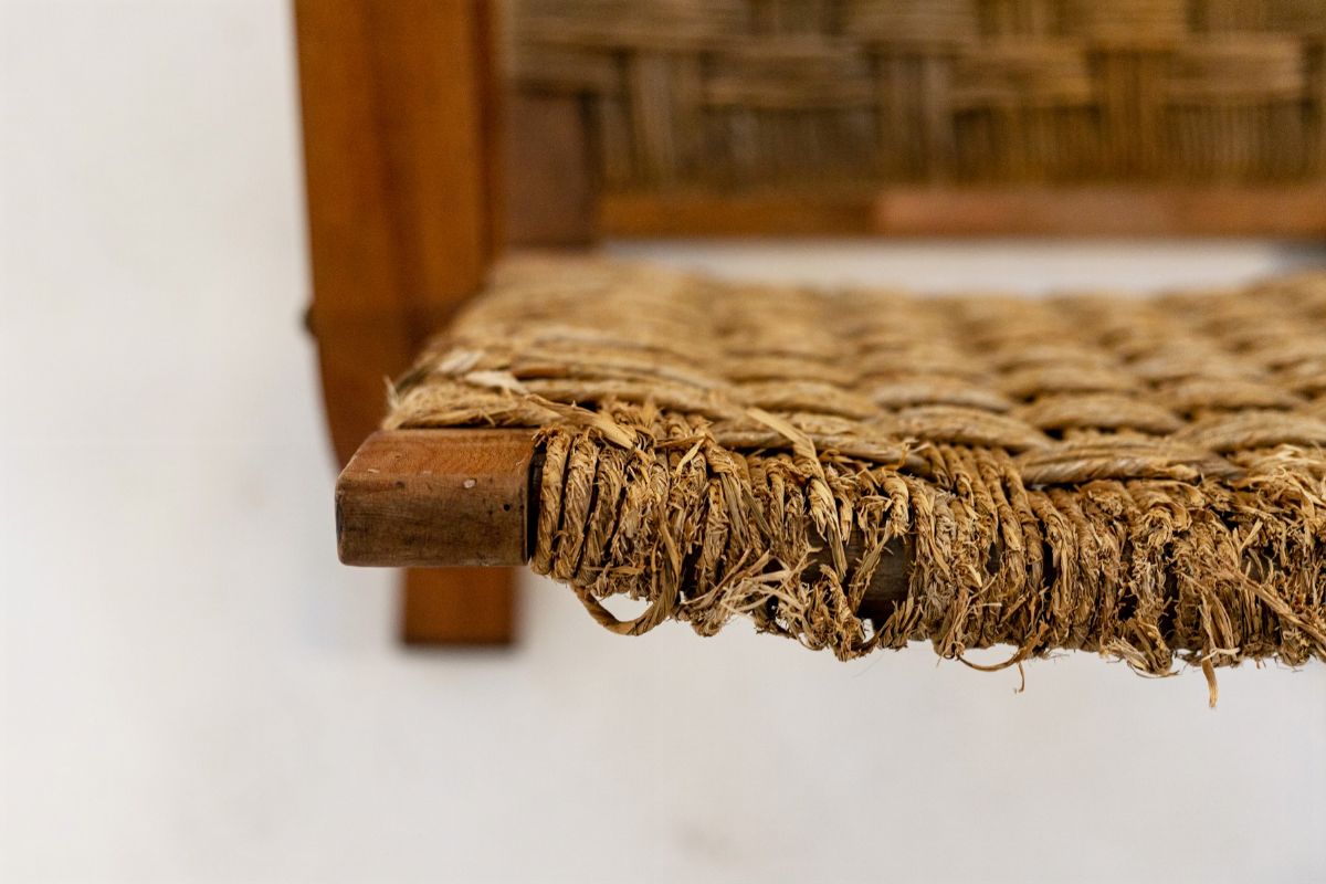 Poltrona Vintage in Legno e Vimini (attr.)