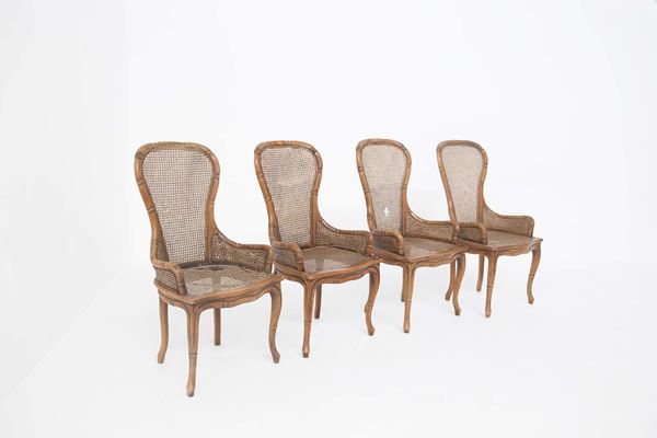 Manifattura Italiana - Set di sedie in Simil Bambù e Rattan di Giorgetti