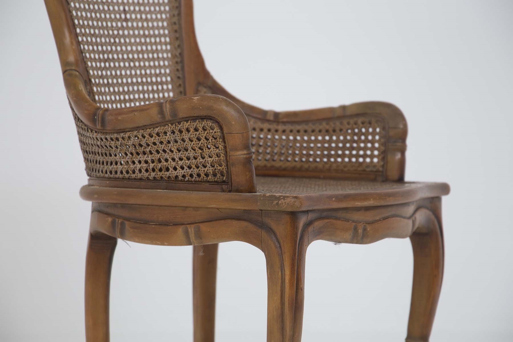 Set di sedie in Simil Bambù e Rattan di Giorgetti