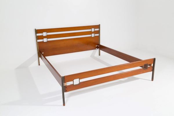 Ico Parisi Bed in wood and brass