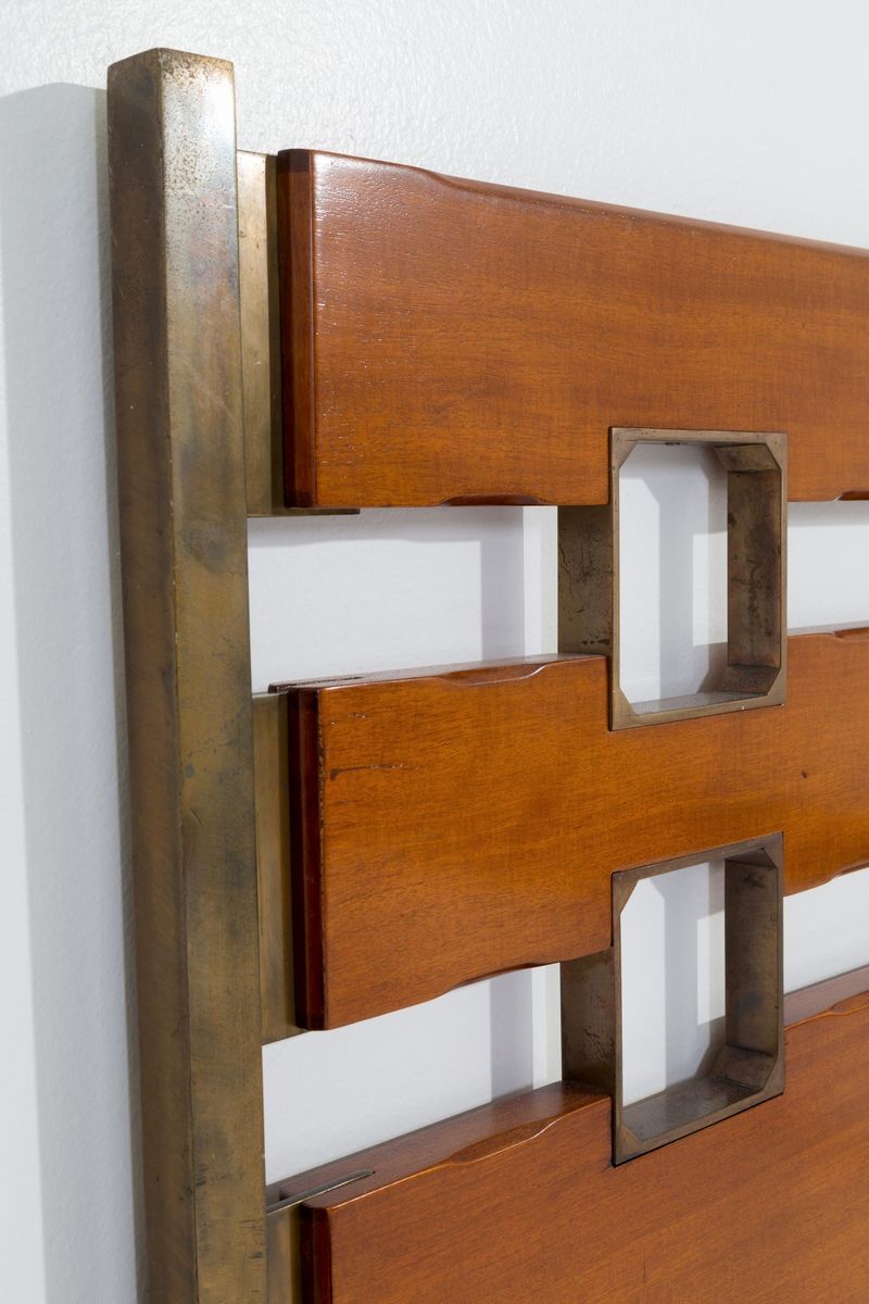 Ico Parisi Bed in wood and brass