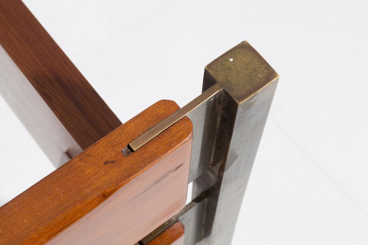 Ico Parisi Bed in wood and brass
