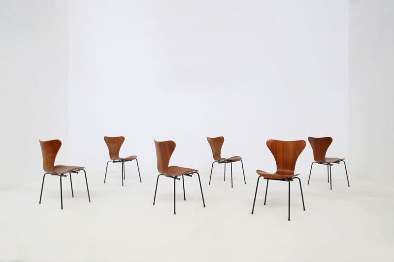 Set Sei Sedie Mod. Butterfly di Arne Jacobsen