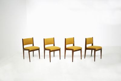 Set di Quattro Sedie Gialle per Bottega Ghianda