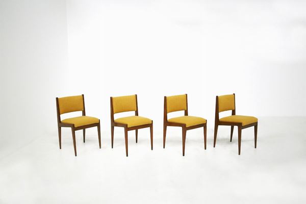 Gianfranco Frattini - Set di quattro sedie gialle per Bottega Ghianda