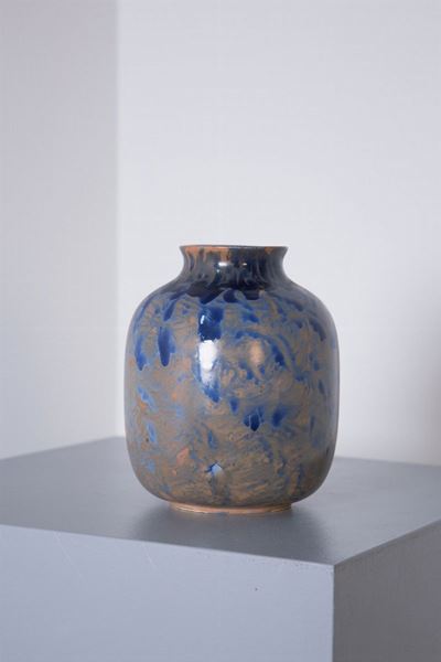 Vaso in Ceramica Blu Vintage