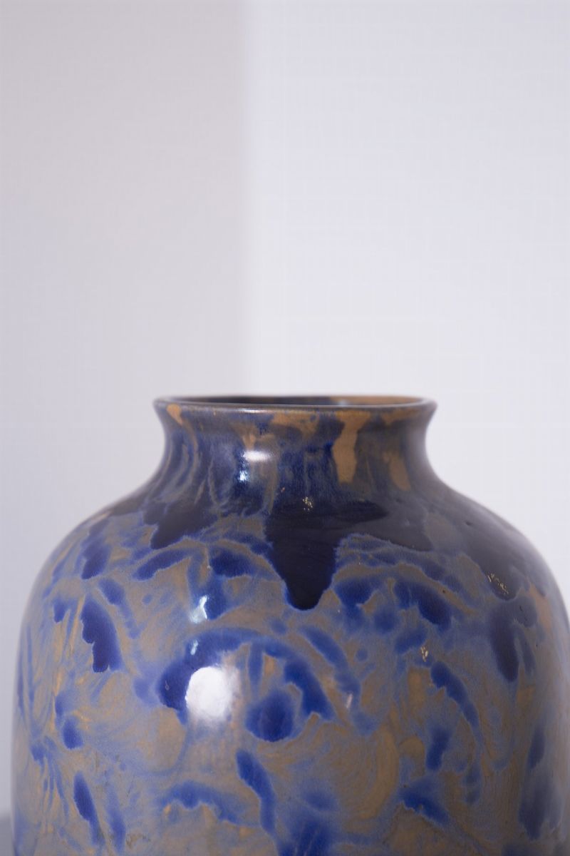 Vaso in Ceramica Blu Vintage