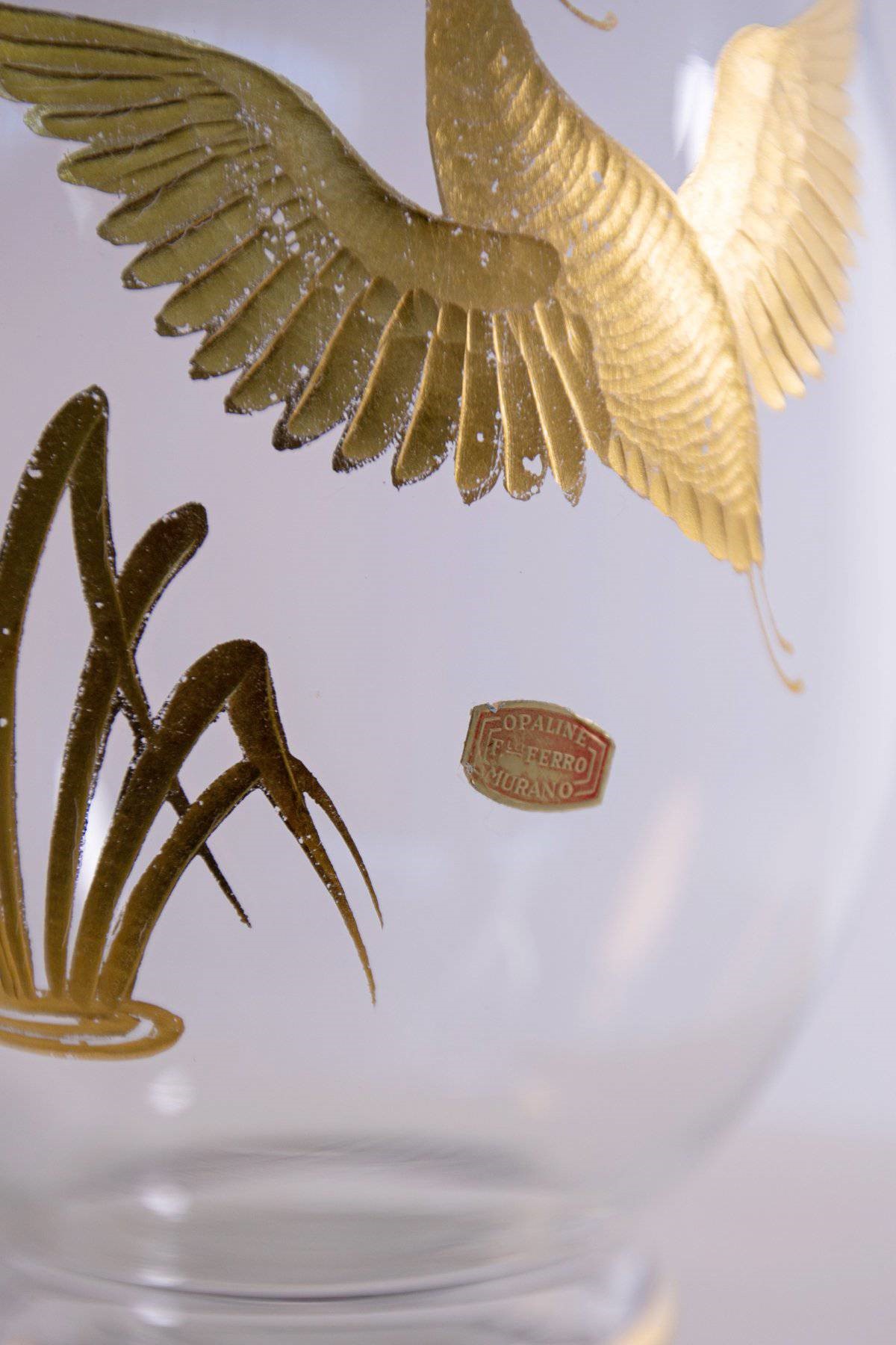 Manifattura Italiana - Vaso in vetro di Murano con inserti in oro