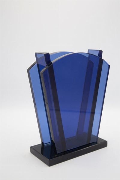 Vaso Elegante per Fontana Arte Vaso in Vetro Blu