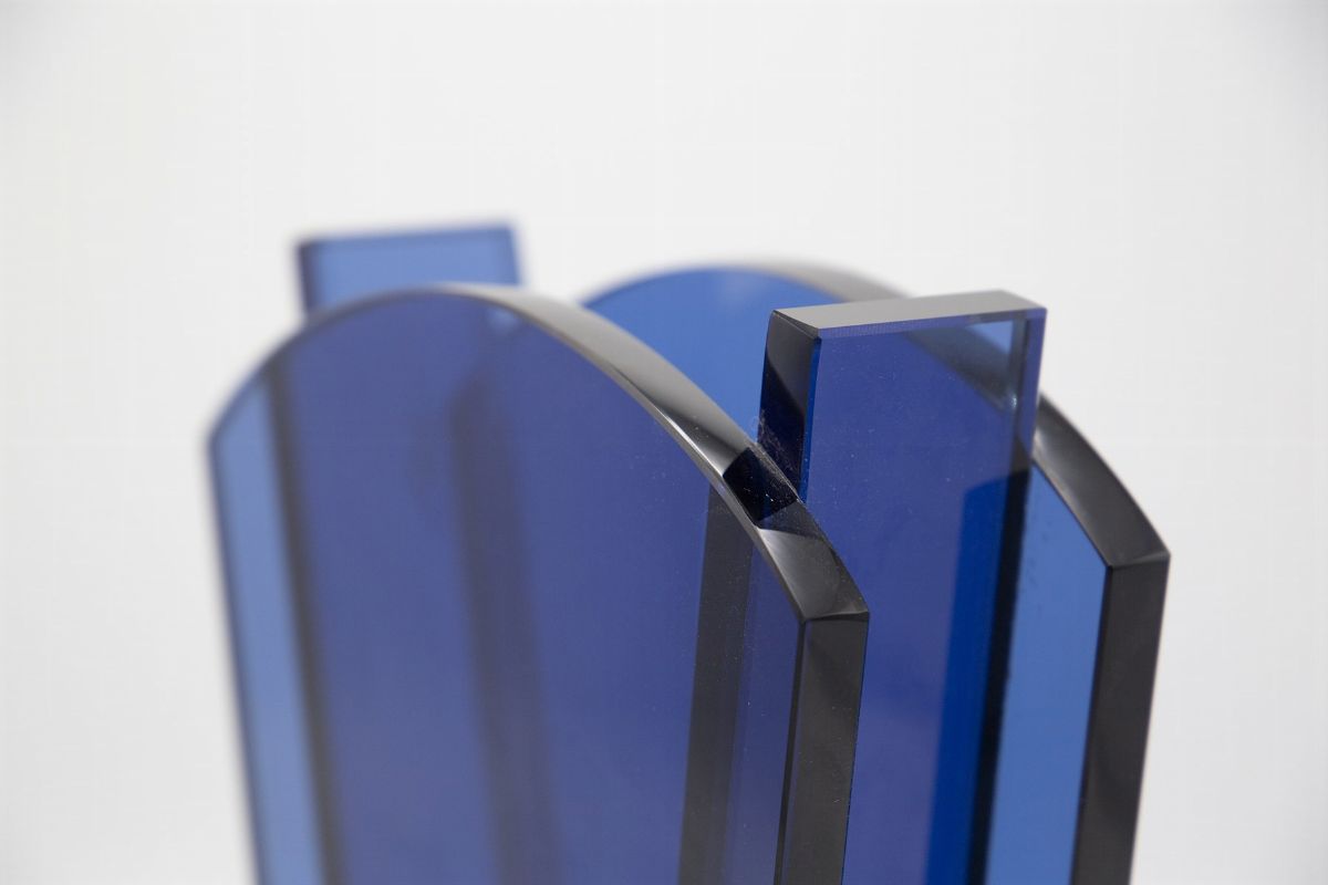 Vaso Elegante per Fontana Arte Vaso in Vetro Blu