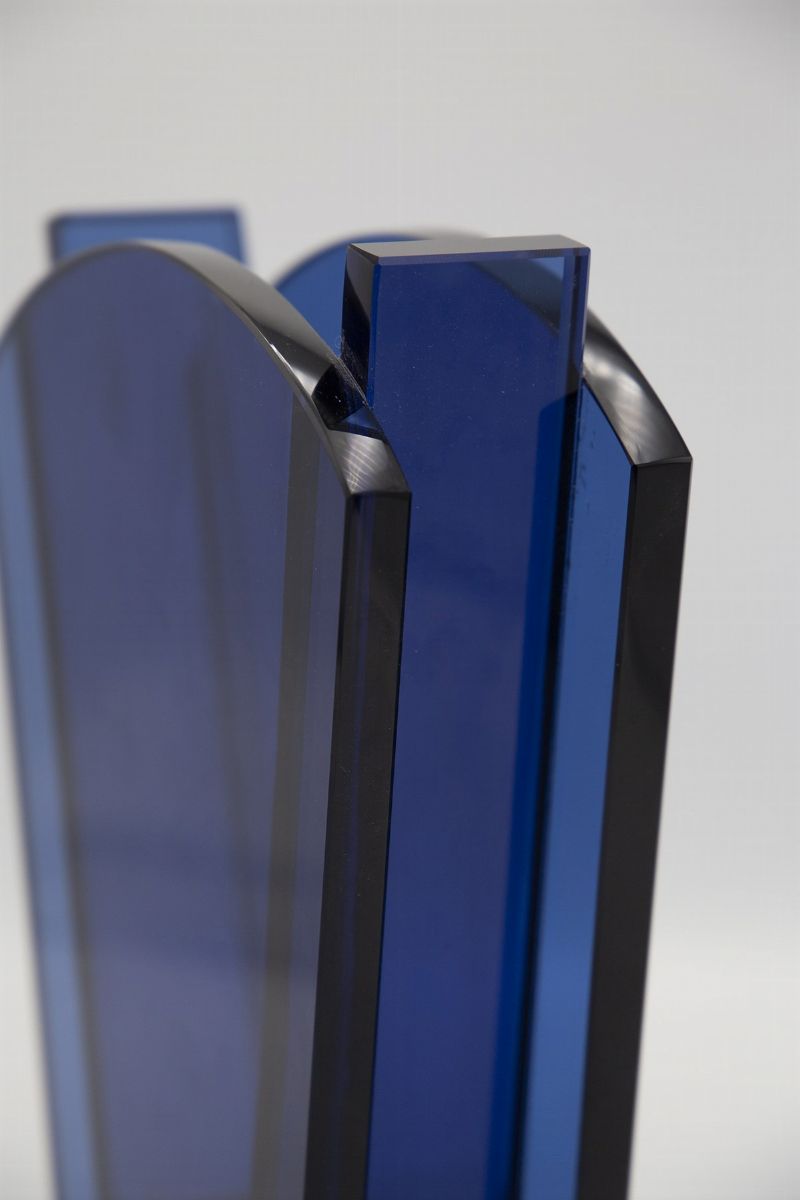 Vaso Elegante per Fontana Arte Vaso in Vetro Blu