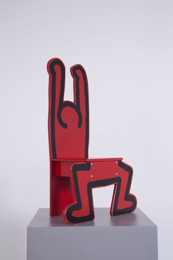 Keith Haring - Sedia rossa per bambini di Keith Haring per Vilac