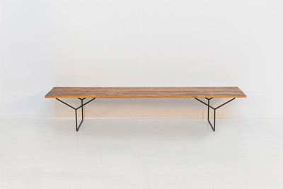 Panchina Italiana Vintage in Legno e Ferro