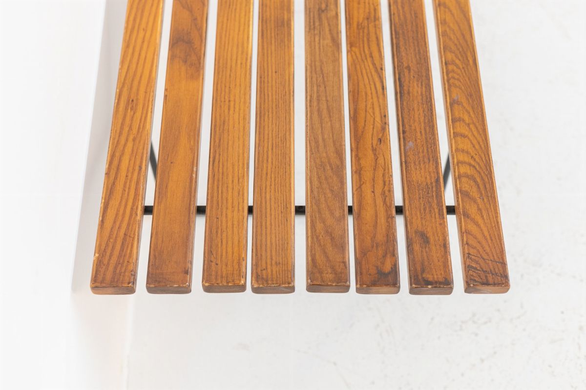Panchina Italiana Vintage in Legno e Ferro