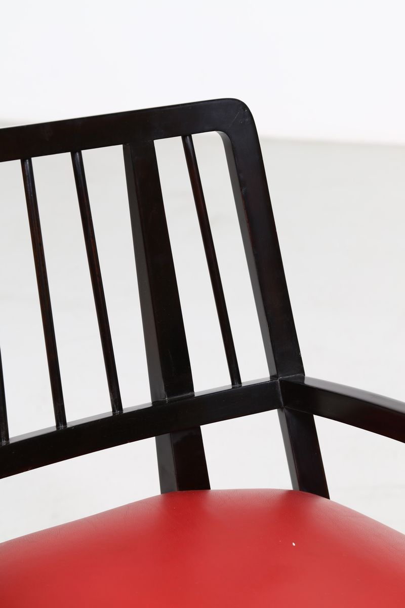 Set di Quattro Sedie in Legno Laccato Nero