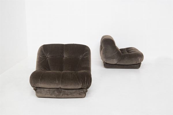 Rino Maturi - Pair of Vintage Nuvolone Armchairs