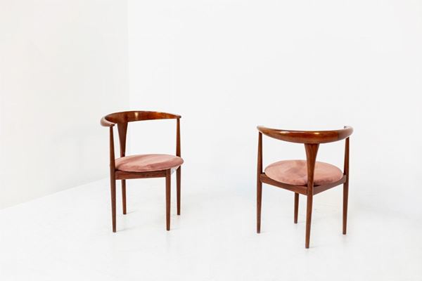 Peter Hvidt,Orla M&#248;lgaard-Nielsen - Sedie in legno per Søborg Møbelfabrik, etichetta originale