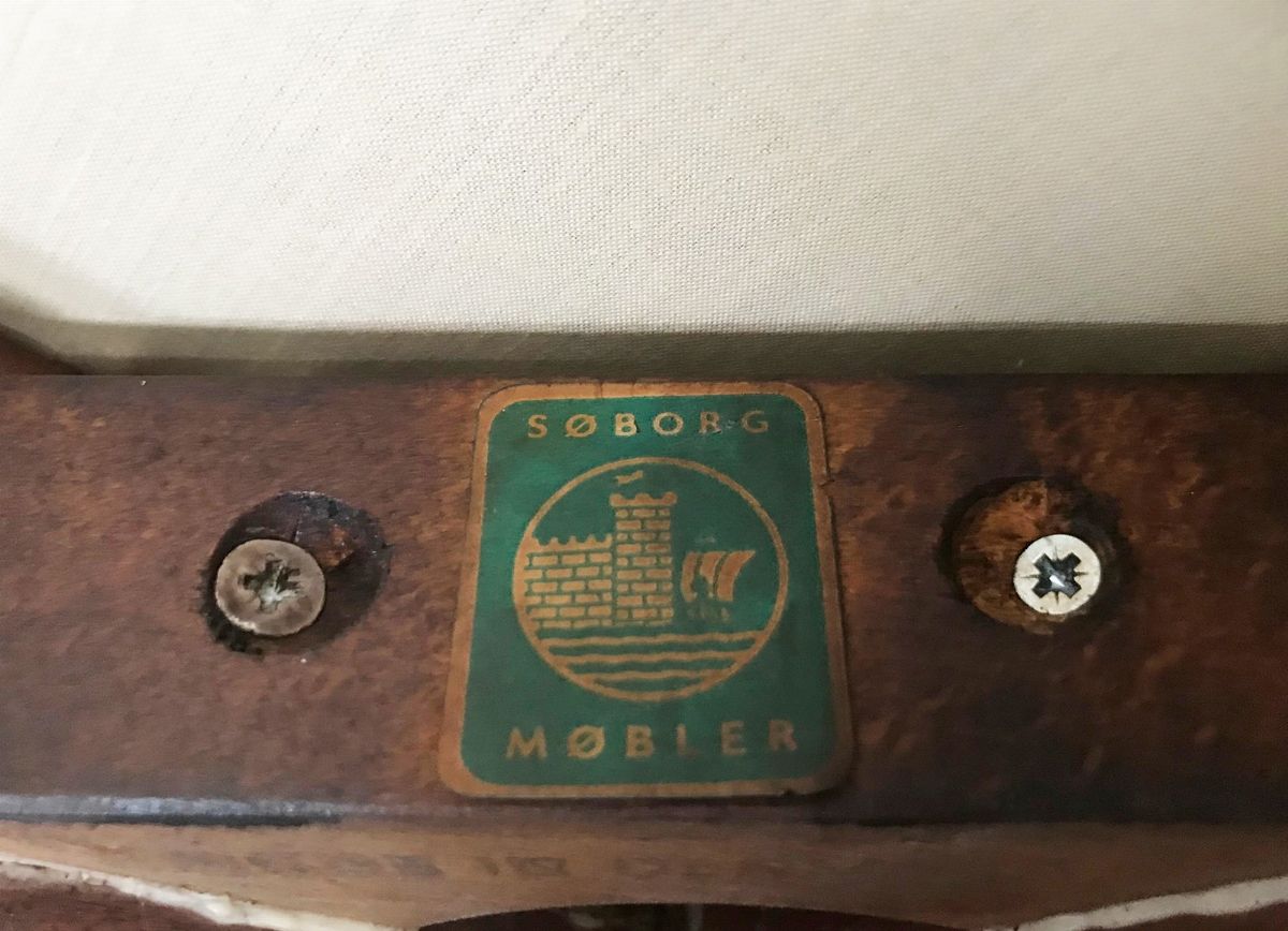 Sedie in Legno per Søborg Møbelfabrik, Etichetta Originale