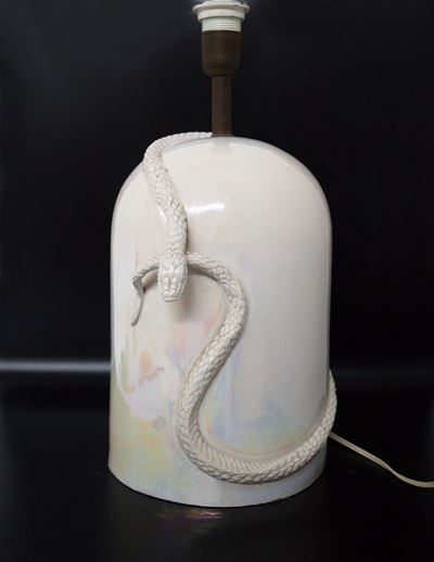 Lampada da Tavolo Italiana in Porcellana Vintage