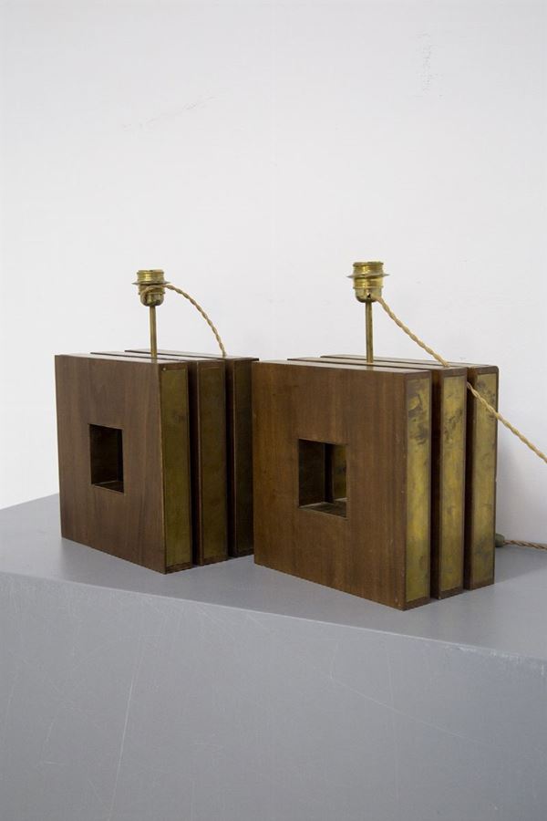 Pair of French Brass Table Lamps