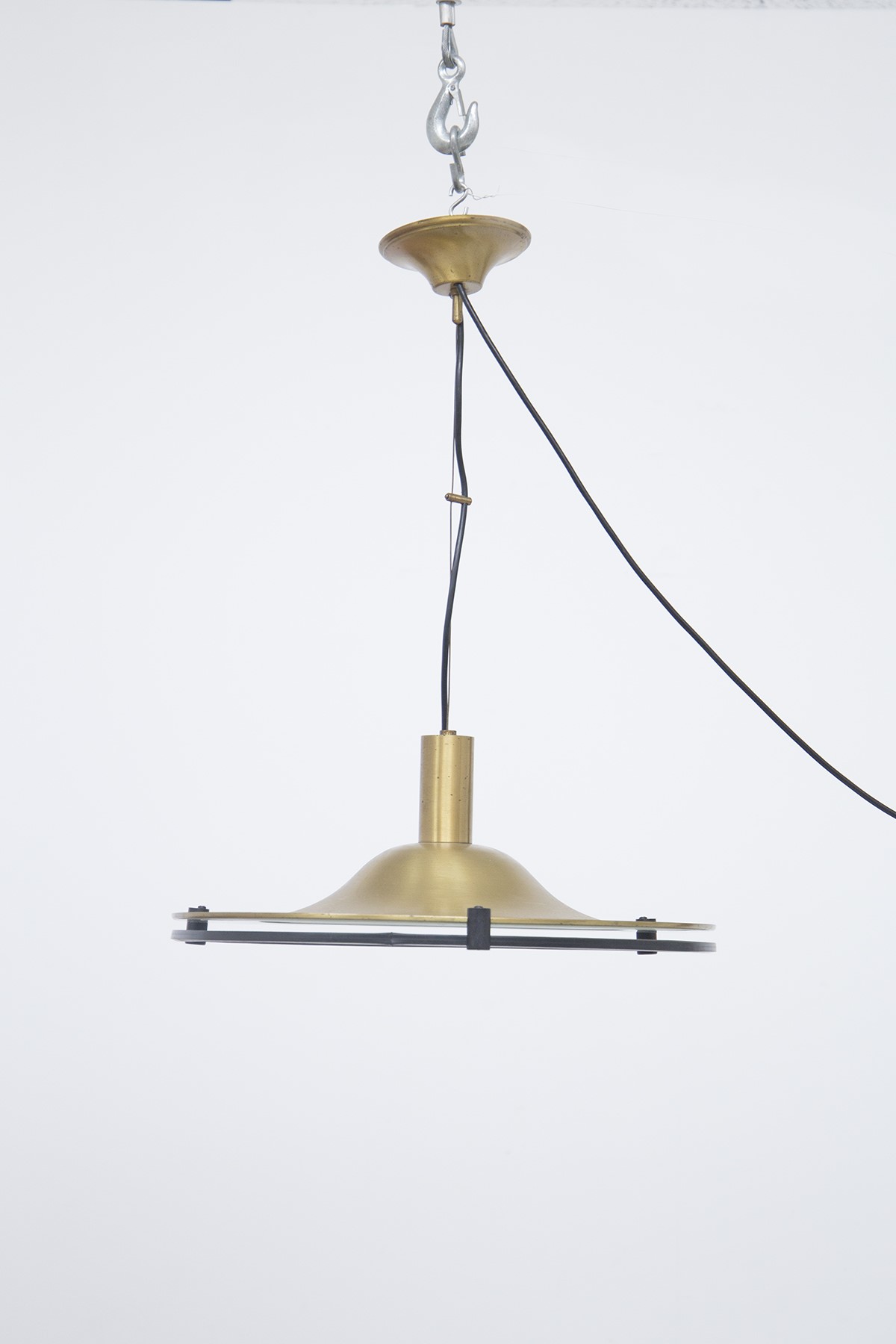 Lampadario in ottone e alluminio di Lamperti