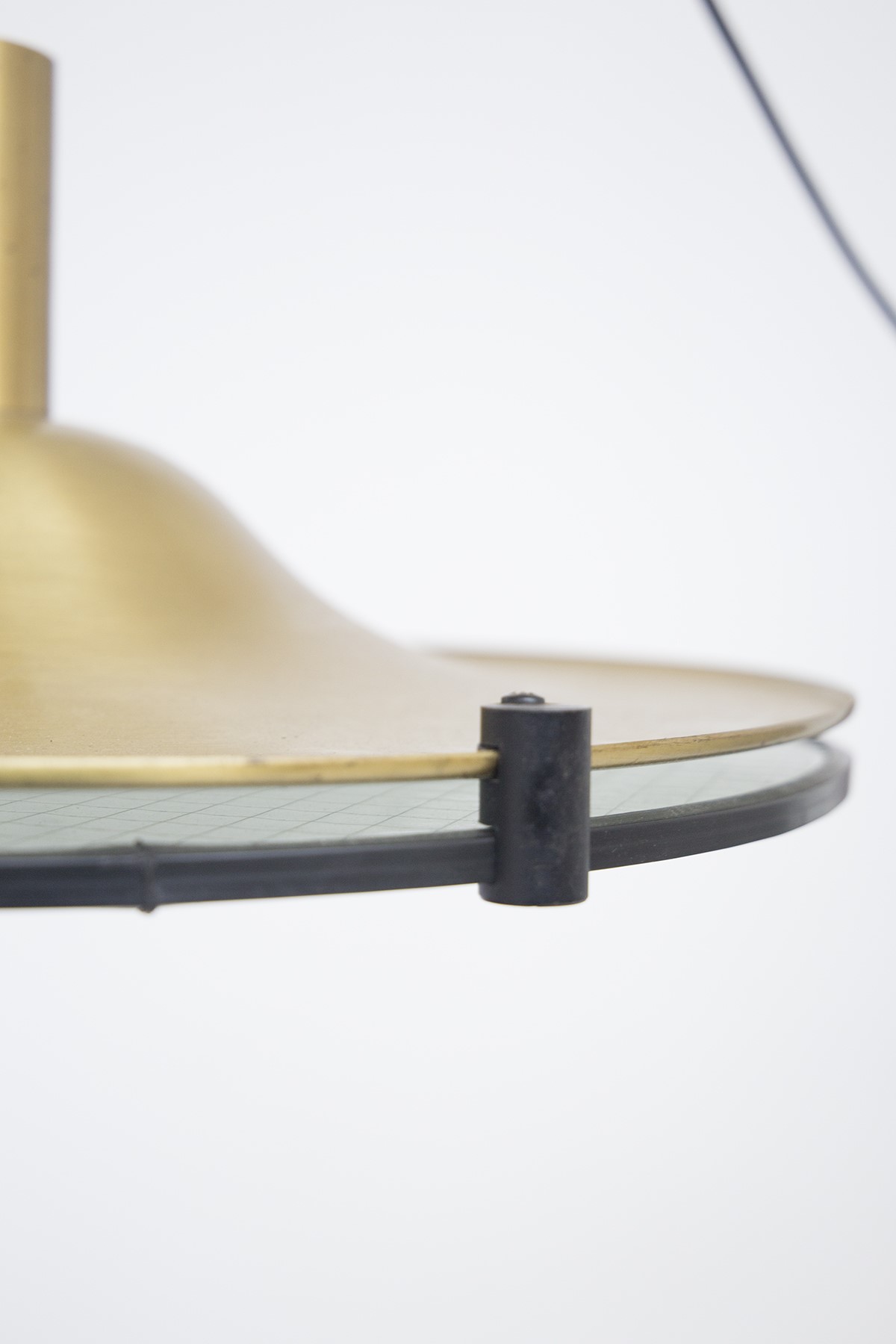 Lampadario in ottone e alluminio di Lamperti