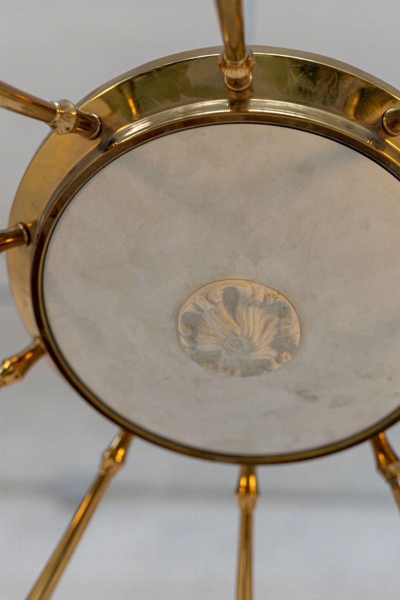 Lampadario Italiano in Ottone per Lumi