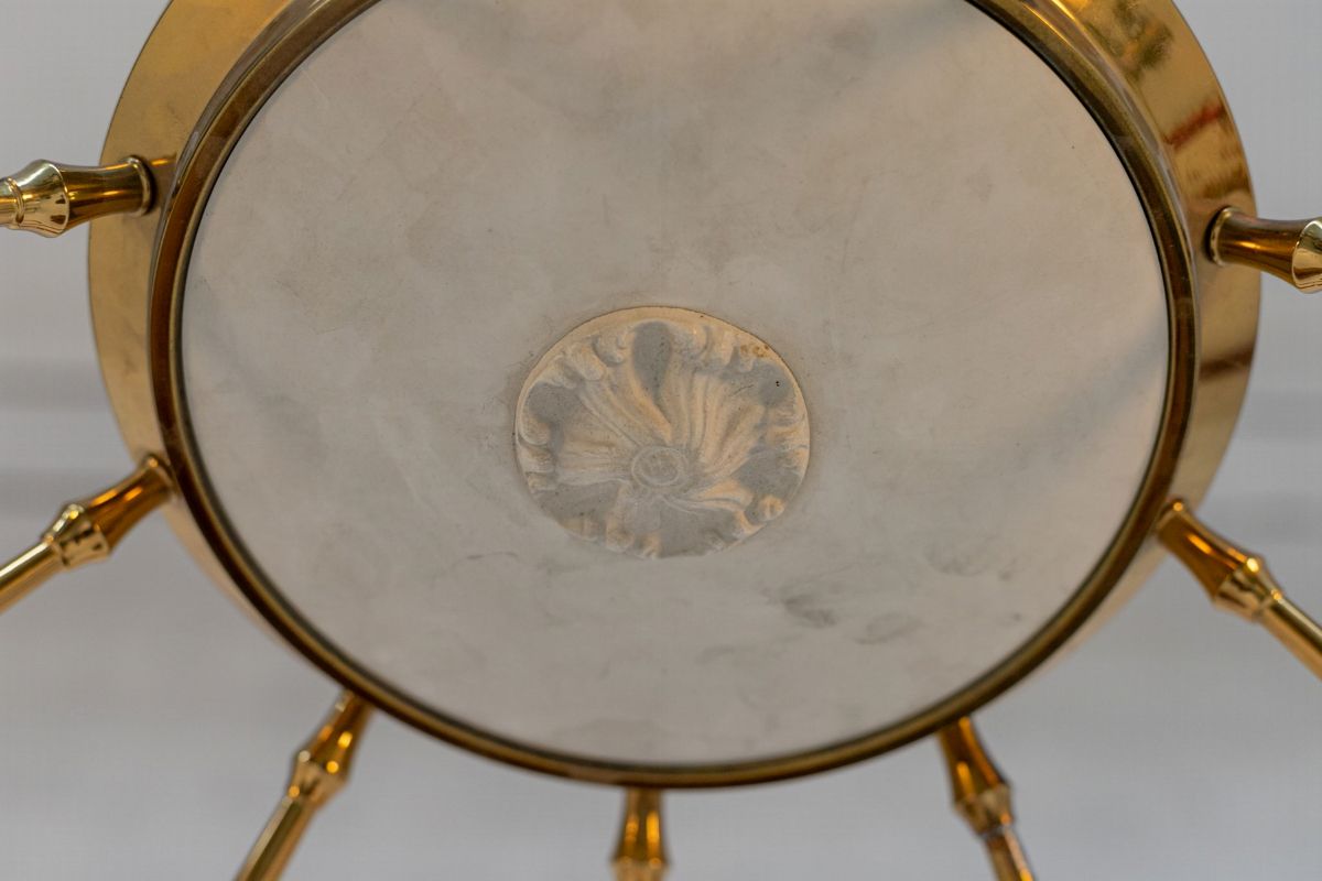 Lampadario Italiano in Ottone per Lumi
