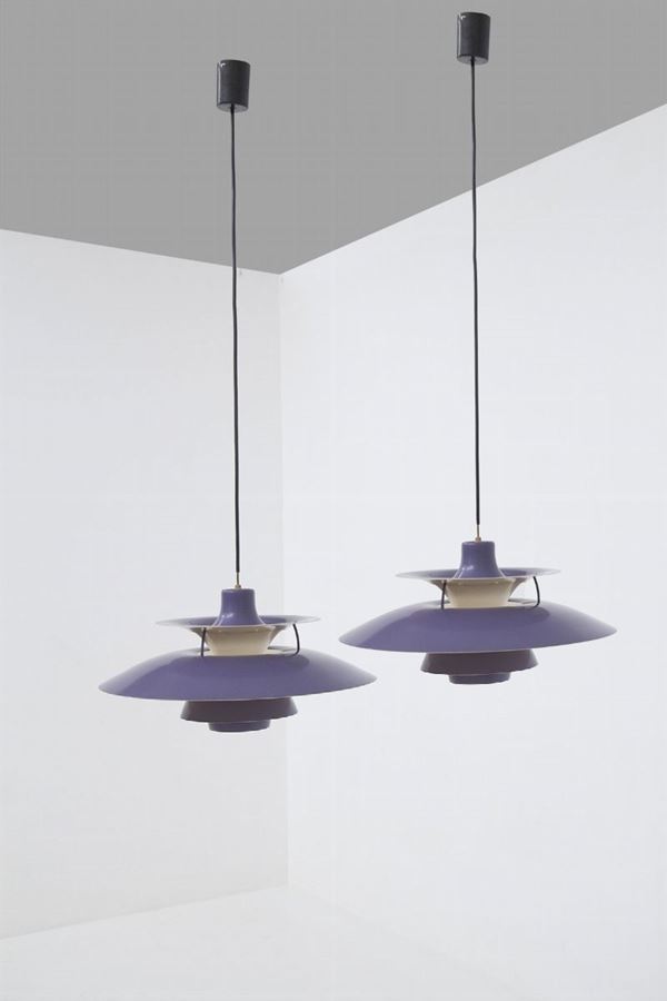 Coppia di lampadari PH5 di Louis Poulsen