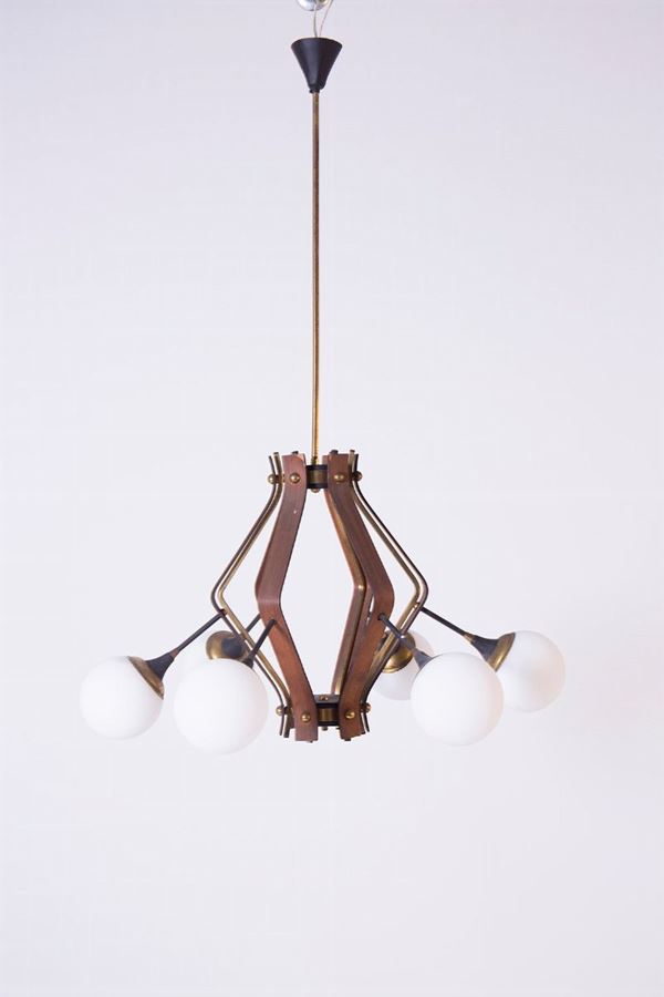 Italian Ceiling Chandelier by Stilnovo (Attr.)