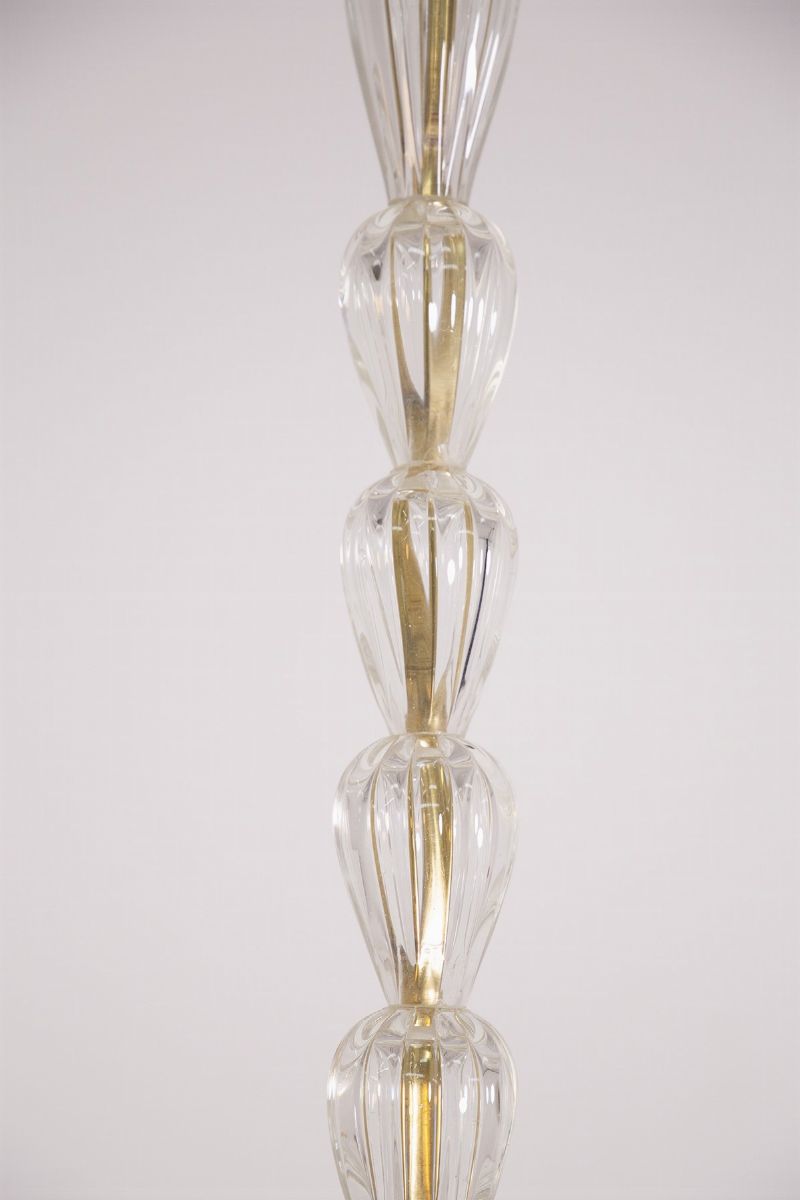 Murano Glass Chandelier in Reticello Technique Seguso