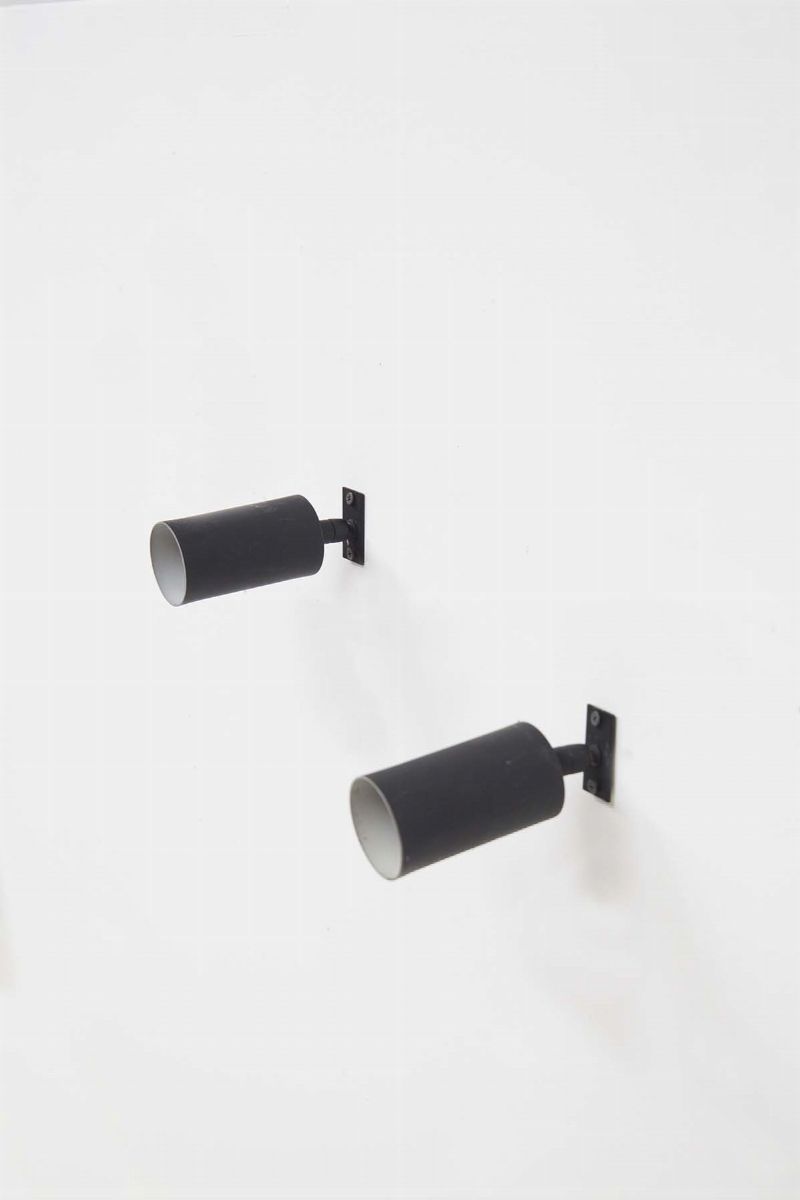 Coppia di Lampade da Parete in Alluminio Verniciato