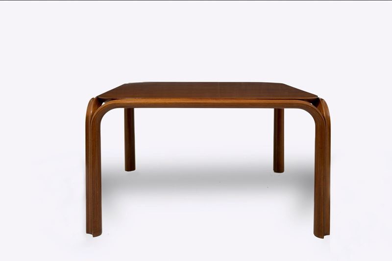 ANGELO MANGIAROTTI (Attr.) Walnut table, 1960s