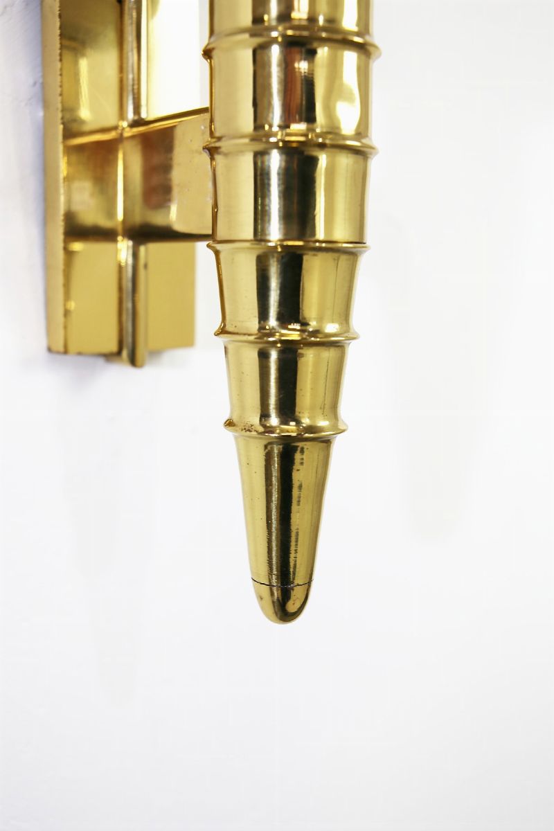 Coppia di Applique Barovier e Toso in Vetro di Murano e Ottone