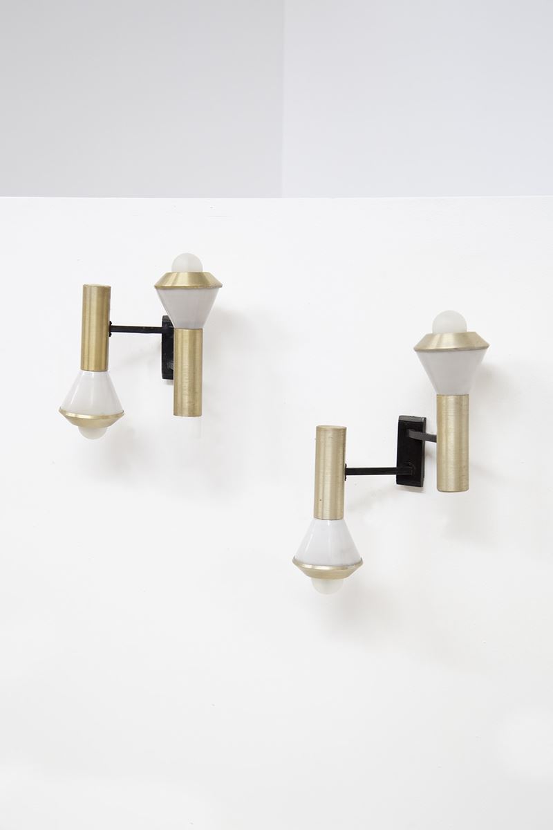 Coppia di lampade da parete Stilux etichetta originale