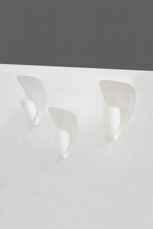 Three French painted aluminum wall