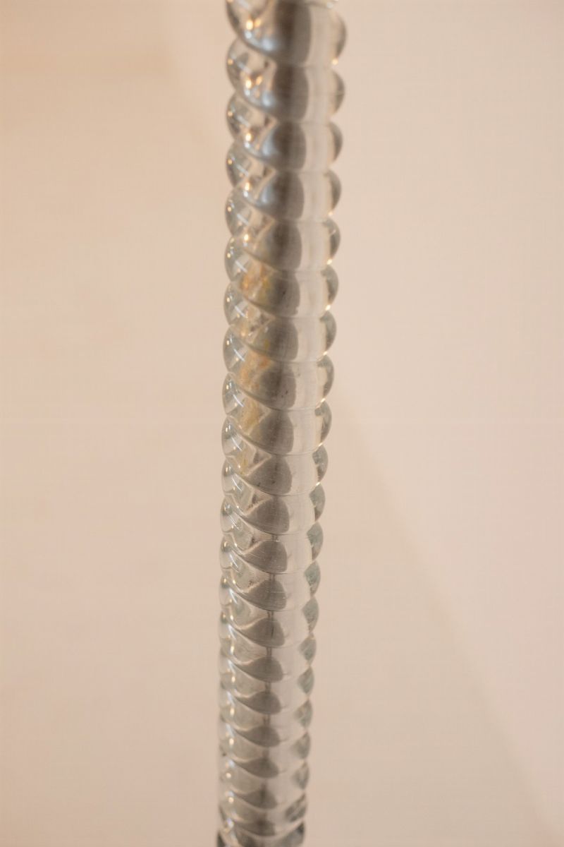 Lampada da Terra in Vetro di Murano e Ottone