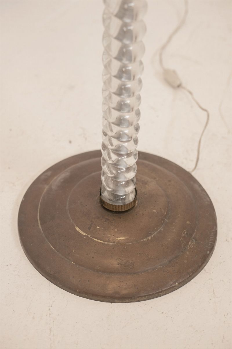 Lampada da Terra in Vetro di Murano e Ottone