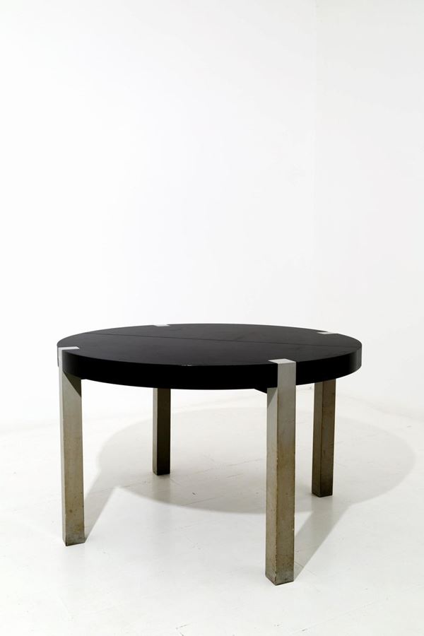 Ettore Sottsass - Ettore Sottsass (Attr.) Italian extendable walnut table, 1970s