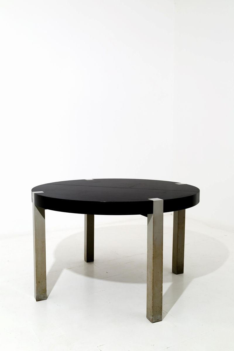 Ettore Sottsass (Attr.) Italian extendable walnut table, 1970s