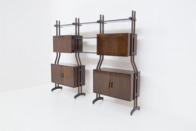 Elegante Libreria in Noce Vintage