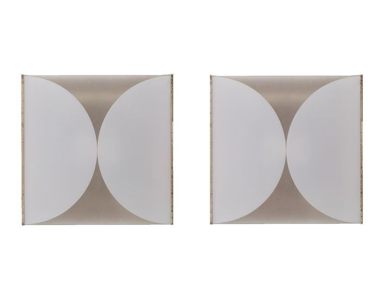 Bobo Piccoli for Fontana Arte. Pair of wall lamp model "Clessidra". s. ’60/'70s