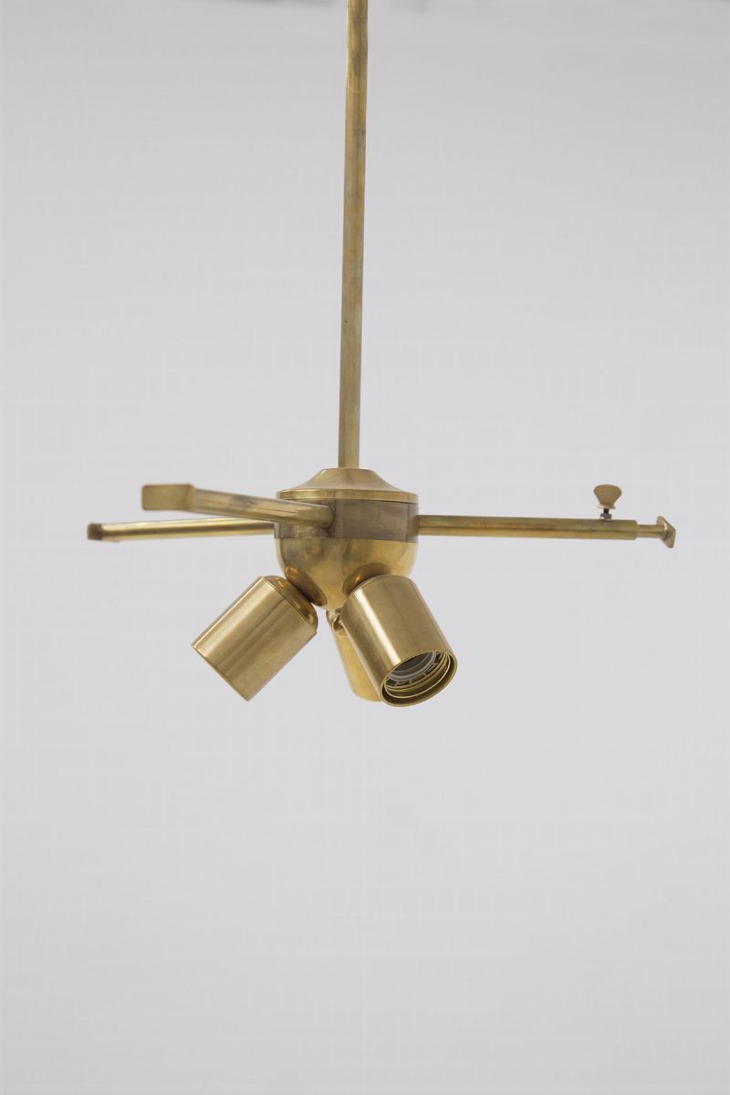 Lampadario Italiano in Vetro di Murano Arancione a Triangolo